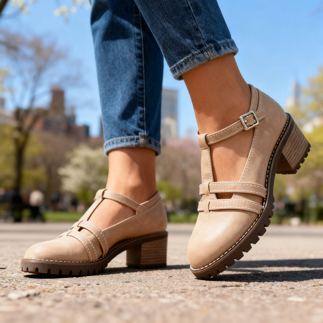Romilly | Women's T-Strap Block Heel Loafer