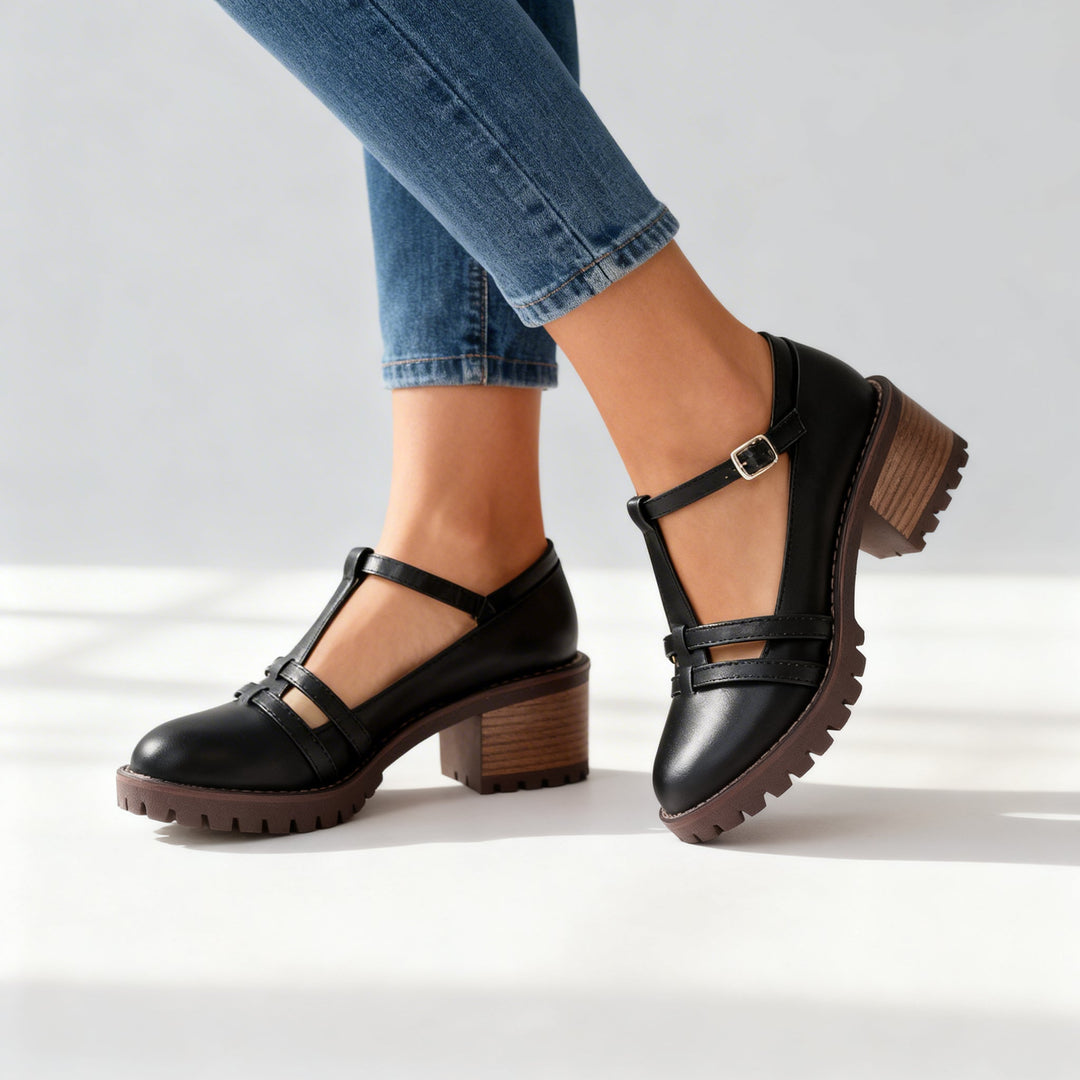 Romilly | Women's T-Strap Block Heel Loafer