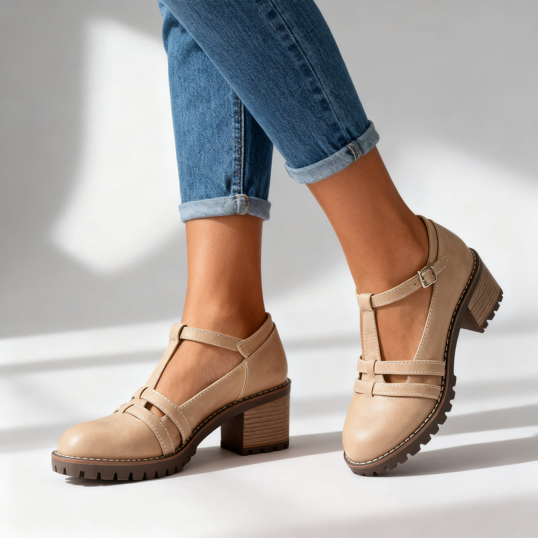 Romilly | Women's T-Strap Block Heel Loafer