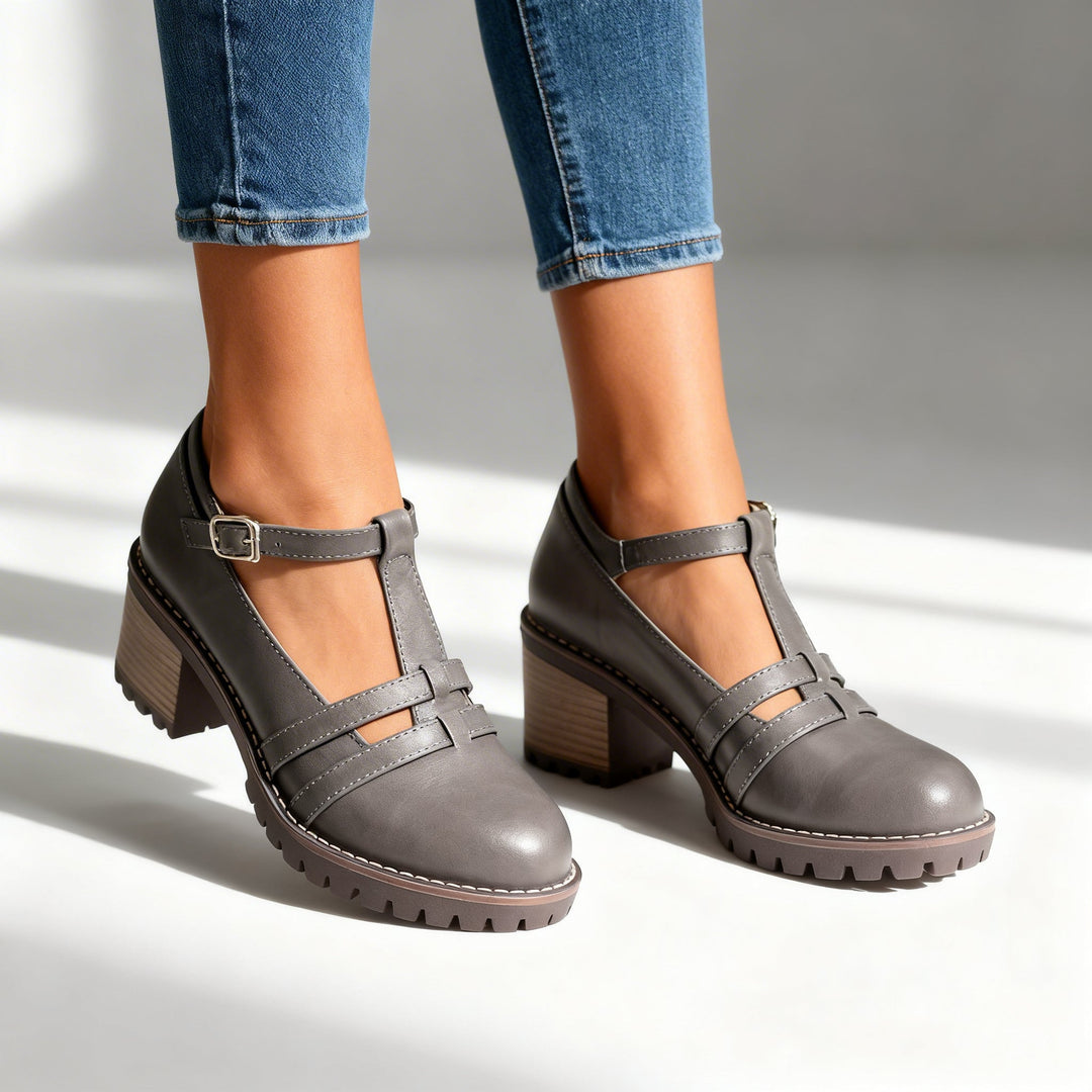 Romilly | Women's T-Strap Block Heel Loafer