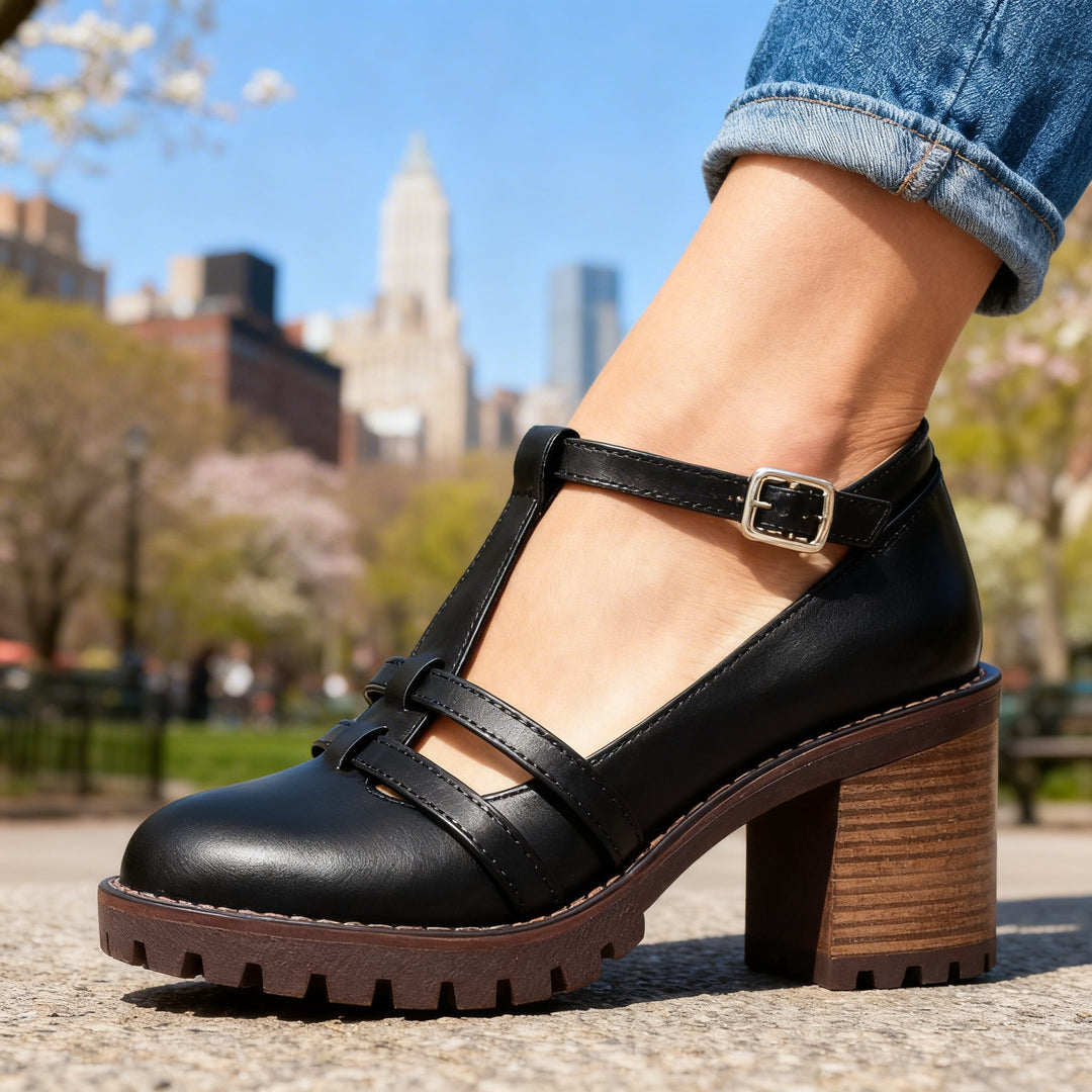 Romilly | Women's T-Strap Block Heel Loafer