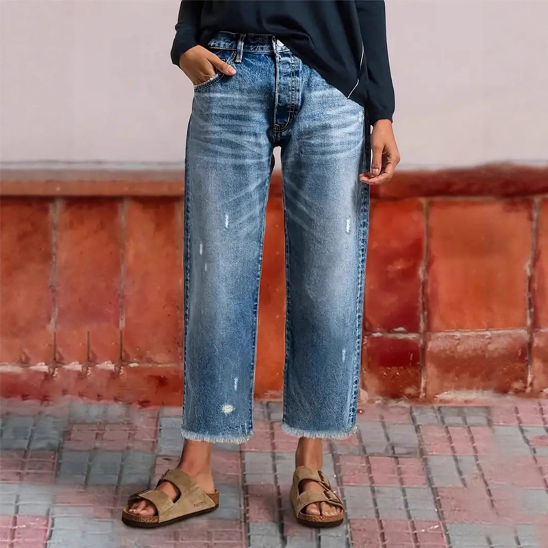 Aberjean™ Retro Cropped Straight Jeans — Vintage-Inspired Denim with a Modern Cropped Fit