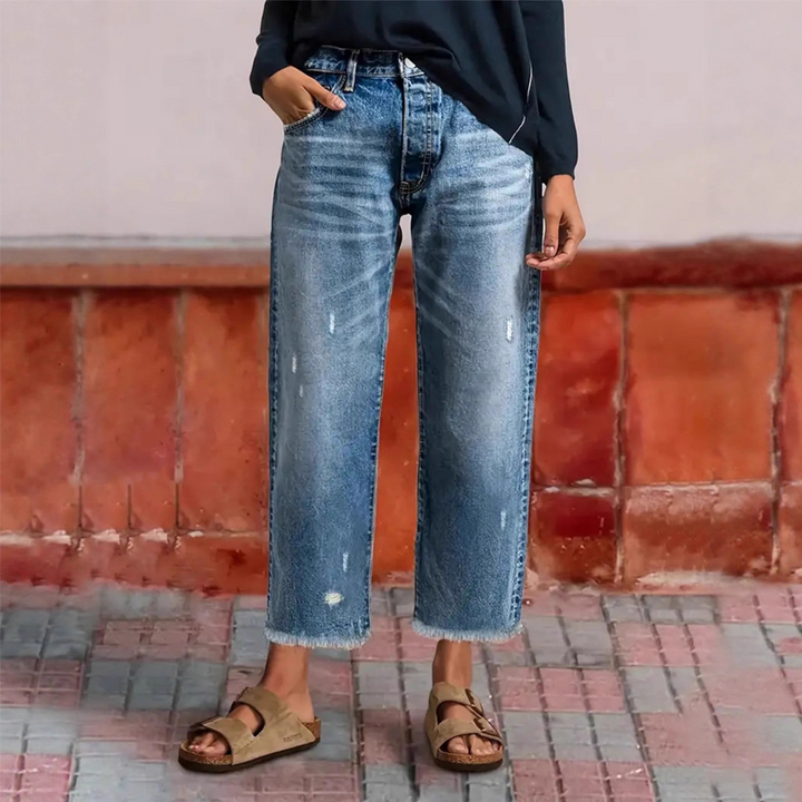 Aberjean™ Retro Cropped Straight Jeans — Vintage-Inspired Denim with a Modern Cropped Fit