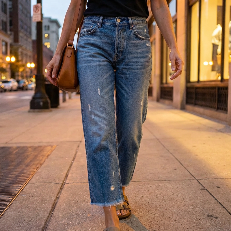 Aberjean™ Retro Cropped Straight Jeans — Vintage-Inspired Denim with a Modern Cropped Fit