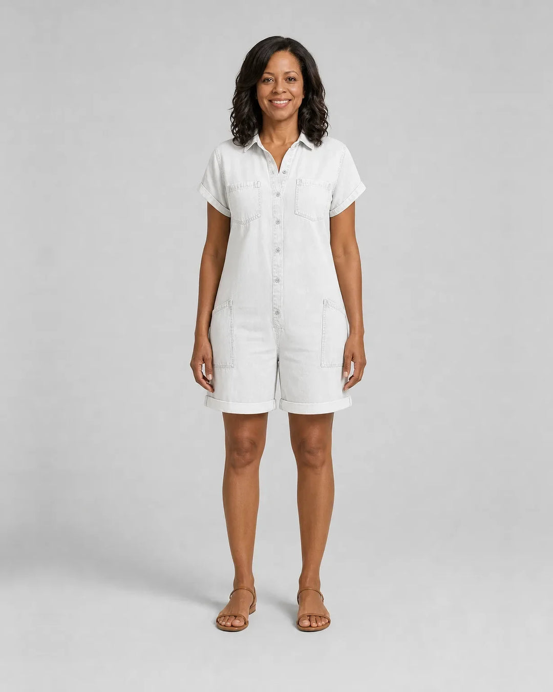 Jada | Short Vintage Denim-Look Overall