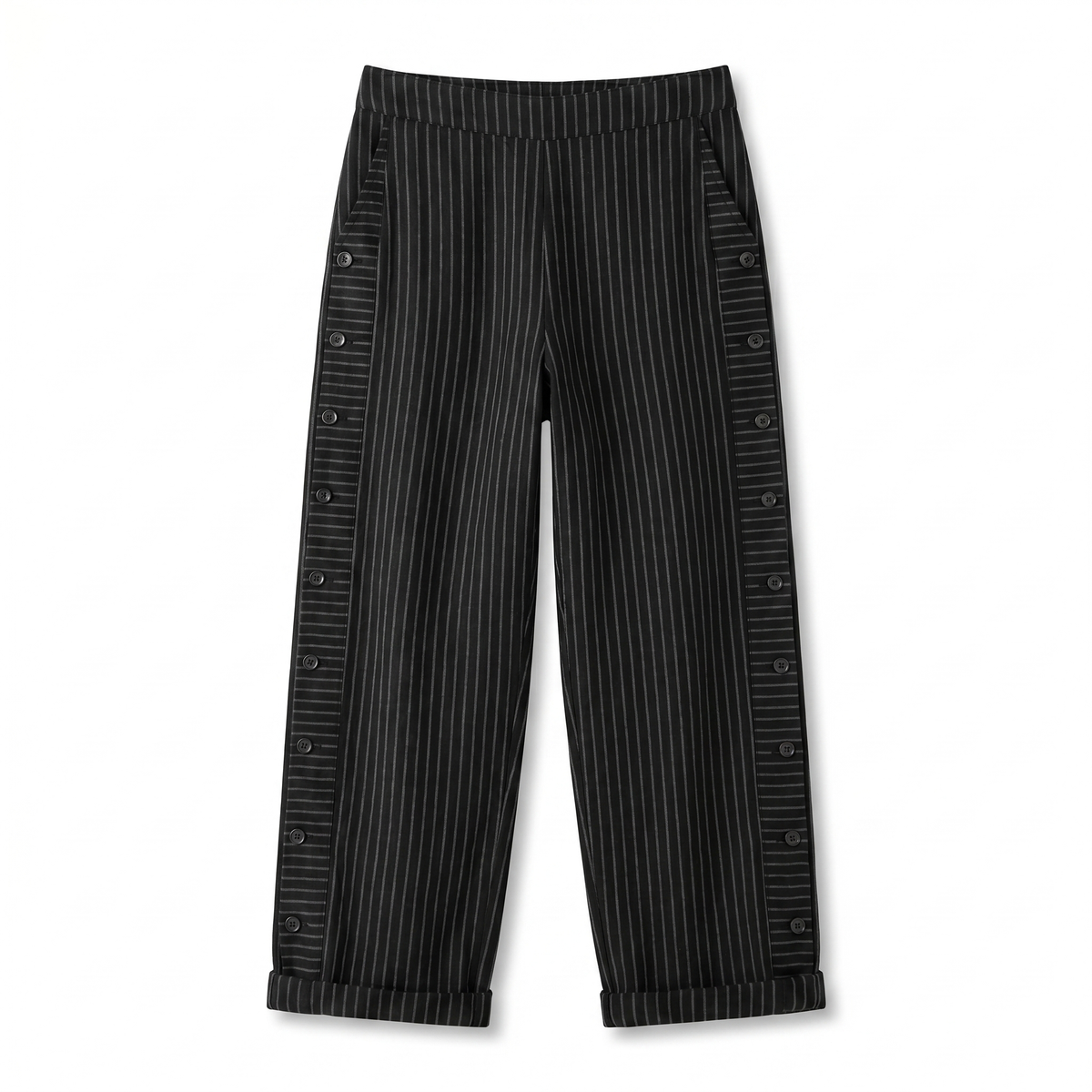 Tess | Striped Panel Button Trousers